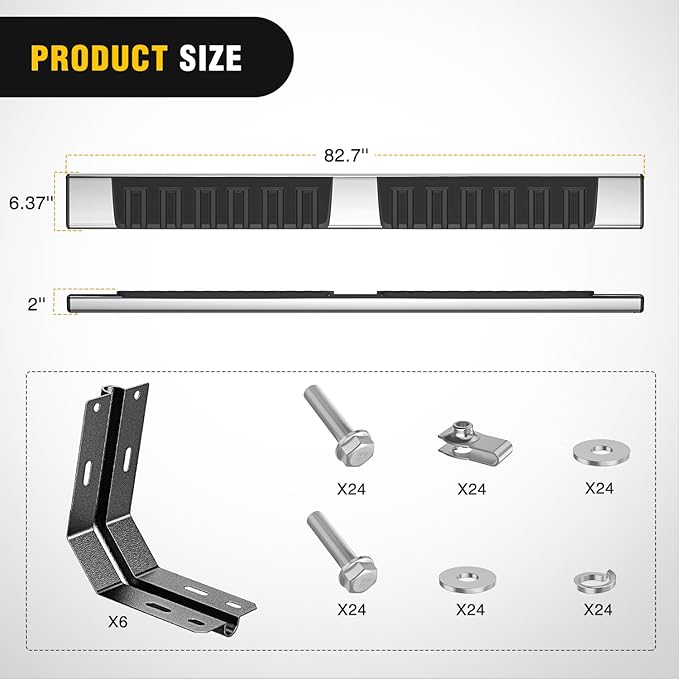 Estribos Nilight para Ford F-250 F-350 1999-2016 Cabina Crew miniatura 2