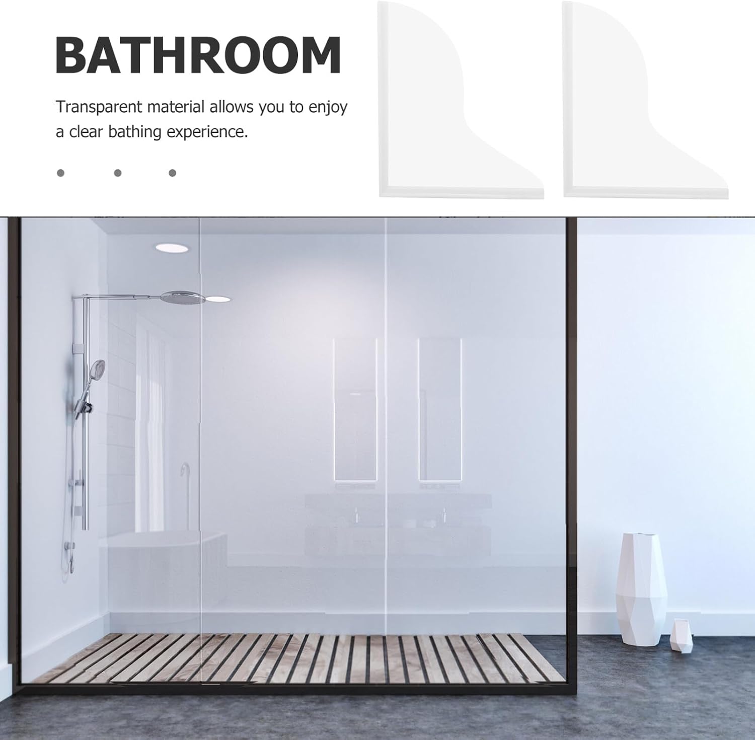 VOSAREA 2pcs Bathtub Splash Guards Shower Water Barrier for Kitchen Bathroom Easy to Install Prevents Water Overflow for Tub