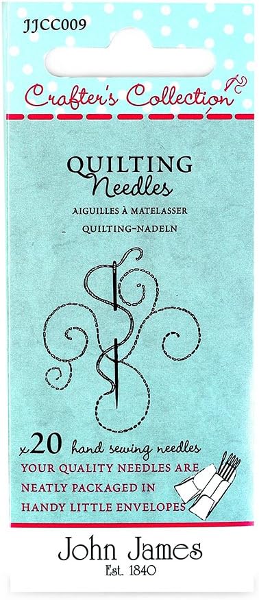 John James Crafter's Collection Quilting Needles x20 - Sizes: 7, 8, 10