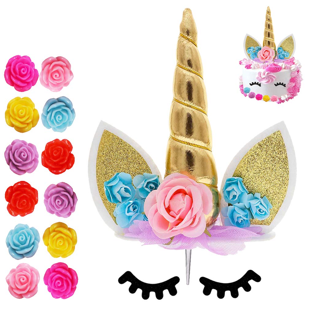 Buy Unicorn Cake Topper Party Supplies Decorations For Girls Gold