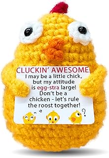 Mini Cute Chick Doll Emotional Support Gift for Women,Positive Handmade Crochet Chick Doll Inspirational Gift for Family and Friends,Cute Desktop Decor