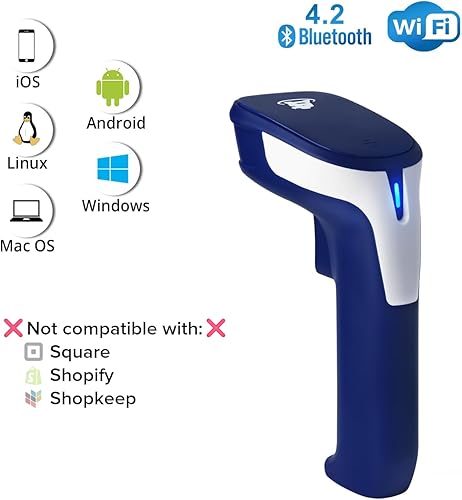 Miniatura 2 de ScanAvenger Escáner de código de barras Bluetooth inalámbrico portátil 1D y 2D 3 en 1 - Pistola de escaneo inalámbrica recargable para gestión de
