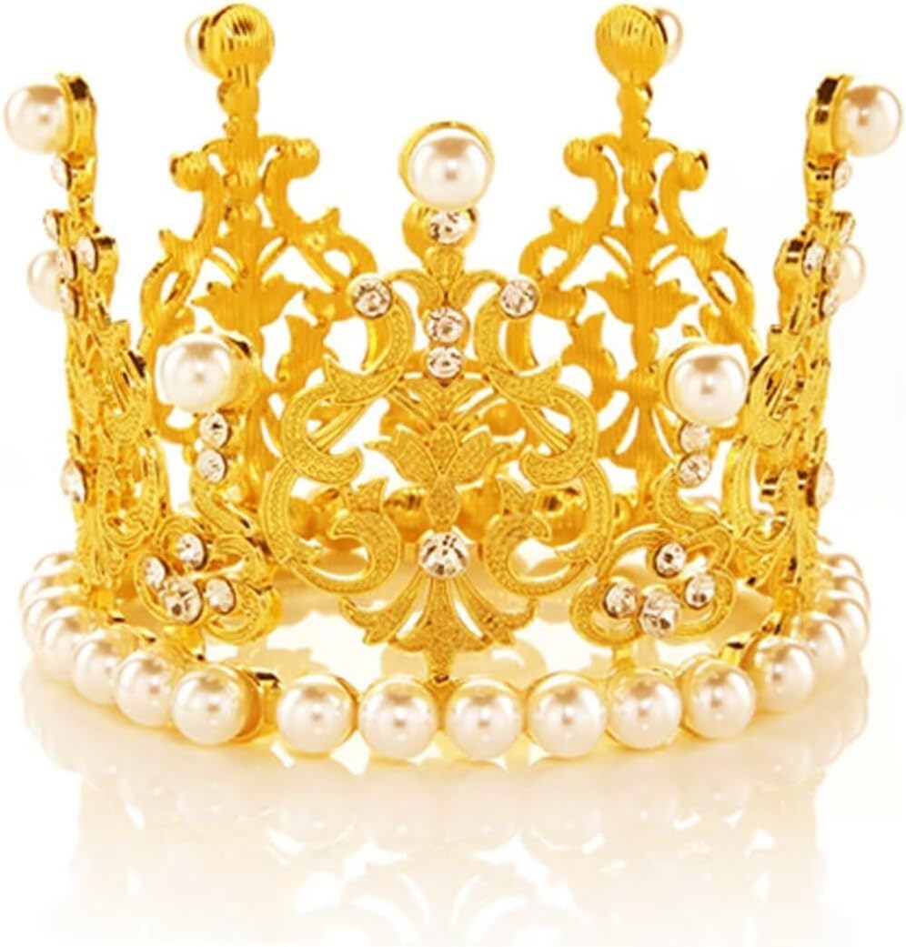 1 PCS Crown Cake Topper Queen Crown for Birthday Wedding Baby Shower Decor