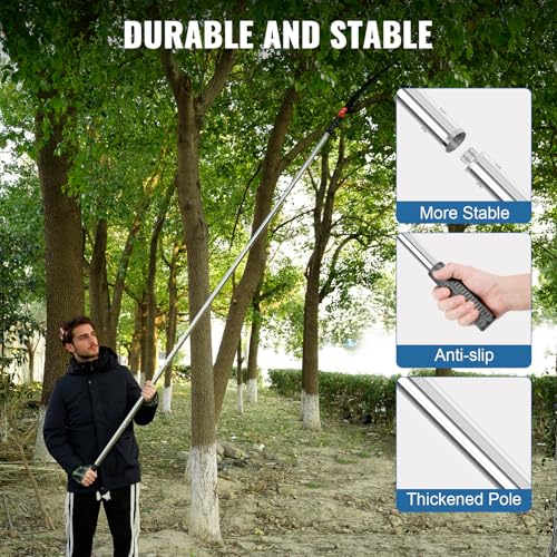 Image of Pole Saws for Tree Trimming, Lightweight Manual Stainless Steel Extension High Pole Pruning Pole Saw for Tree Trimming Branches at Forestry Yard Garden Patio