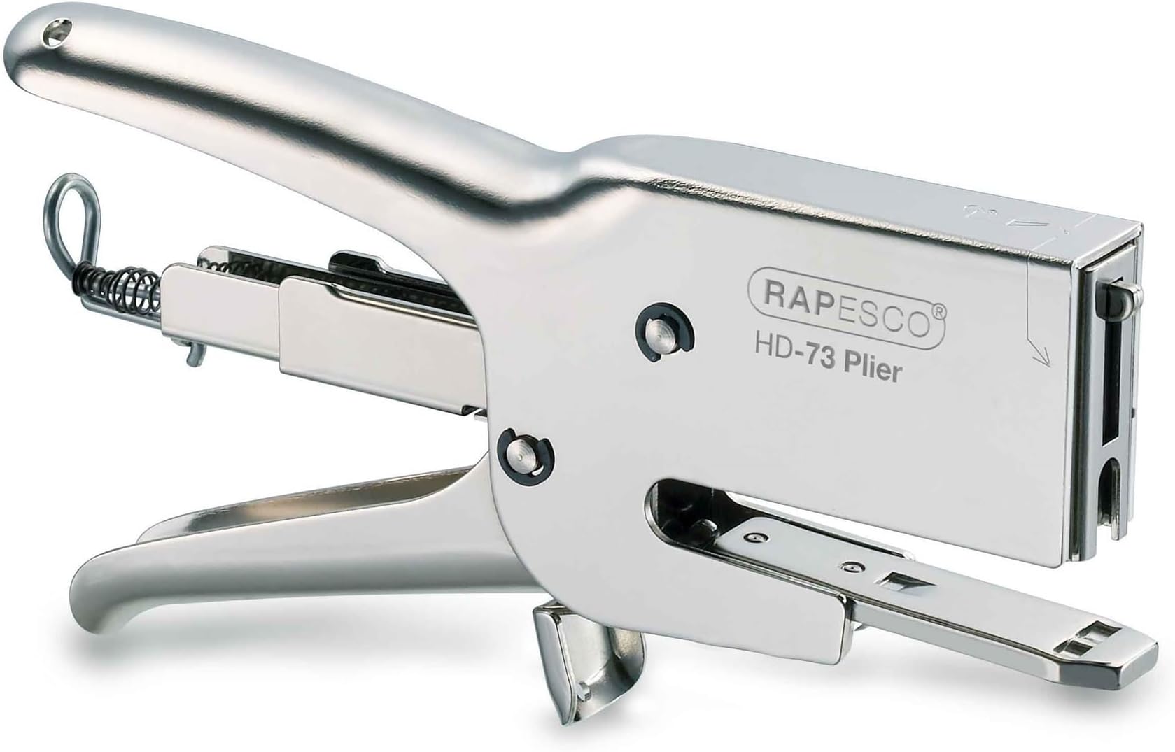 Rapesco 1169 Heavy-Duty HD-73 Plier Stapler, 70 Sheet Capacity, Chrome
