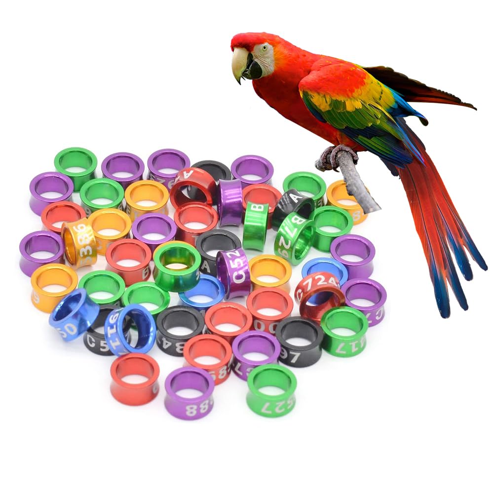 Banda de Pata de Paloma de Aluminio Mezclado Multicolor con Banda de Pata de pájaro de identificación de Anillo de Pata de pájaro de 4-8mm (Anillo Abierto) 200 Piezas Mixed colors7.0mm