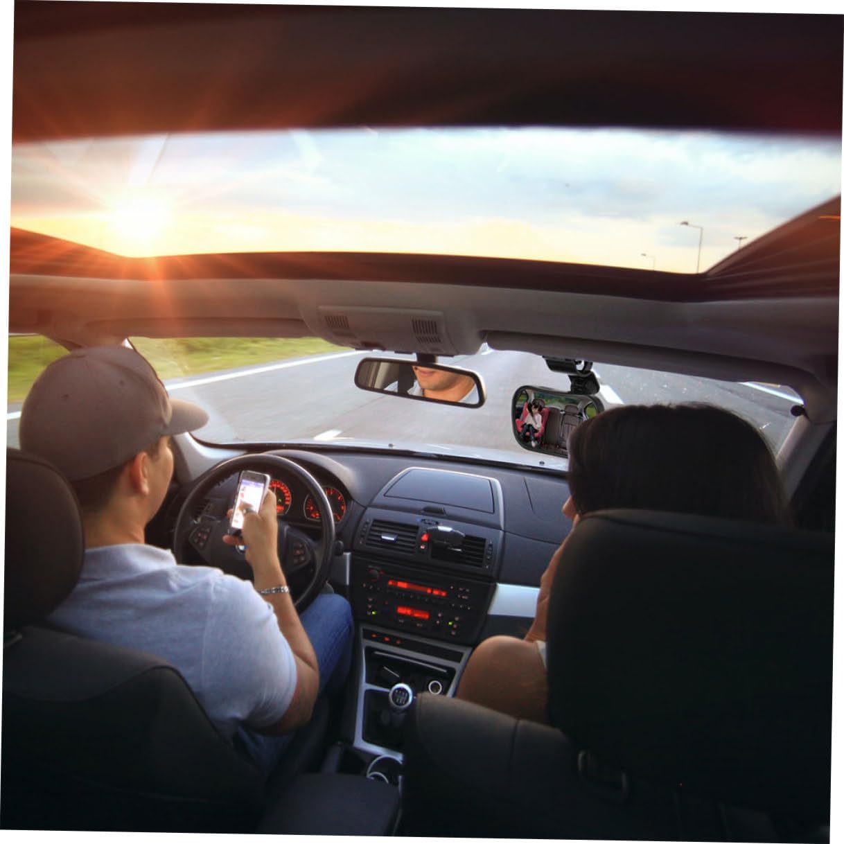 BESTonZON 2Pcs Rearview Mirror for Car Seats 360° Rotatable Shatterproof Rear Visibility Mirror for Rear-Facing Babies Anti-Vibration for Safety