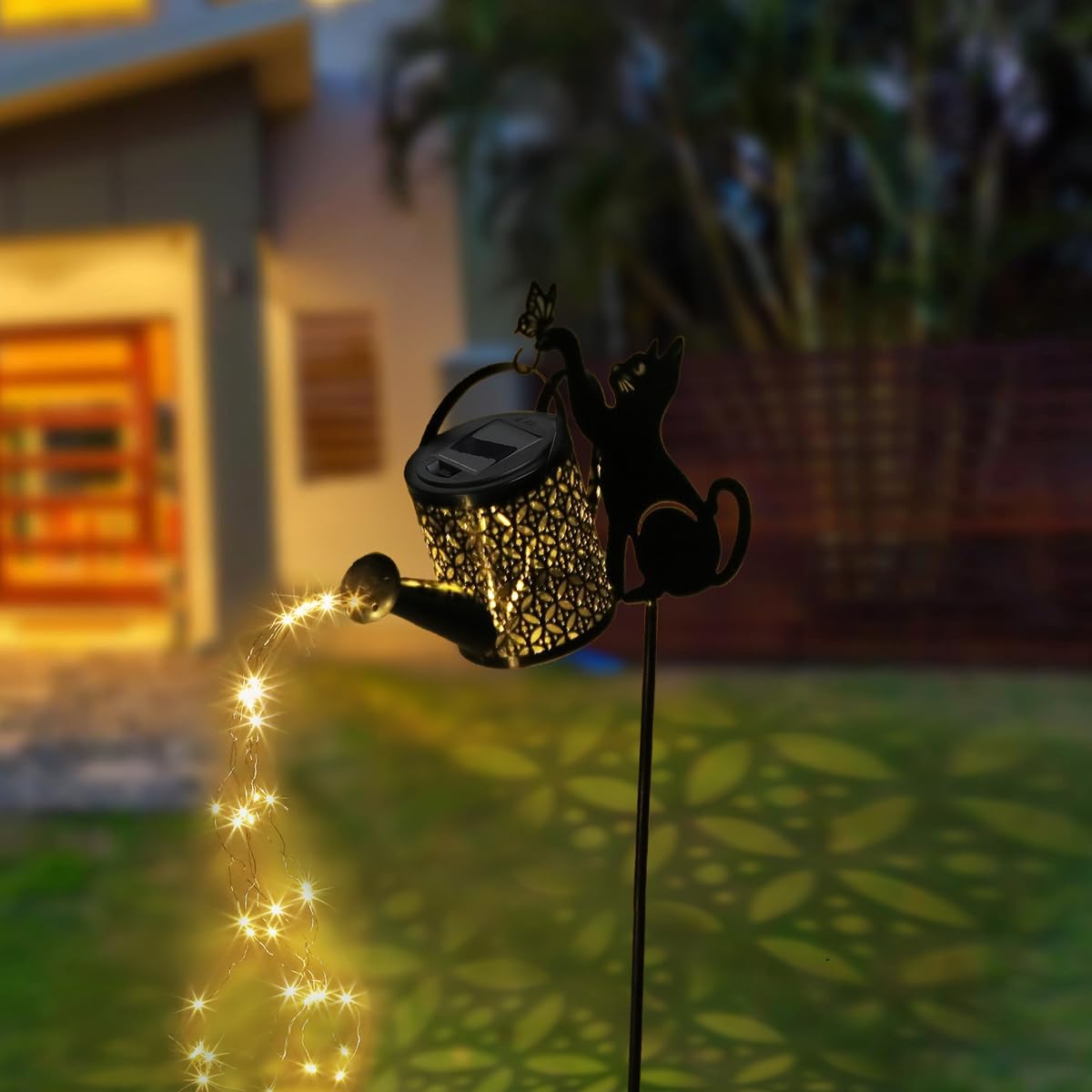 Black Cat Gifts - Solar Cat Garden Statue,Black Metal Garden Decor,Yard Decor Stakes with Lantern, Gifts for Women Mom and Grandma or for Cat Lovers - Image 8