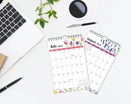 Miniatura 6 de Mini calendario de pared 2024-5.5 x 8.5 pulgadas, calendario colgante de 18 meses, desde enero de 2024 a junio de 2025, calendario pequeño de notas,