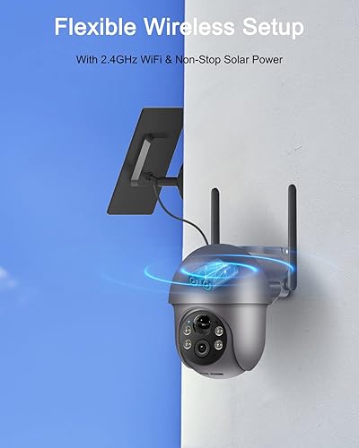 Miniatura 3 de ANRAN Cámaras de seguridad inalámbricas de 5 MP para exteriores, cámara solar inalámbrica con visión de 360° para vigilancia del hogar, cámara WiFi