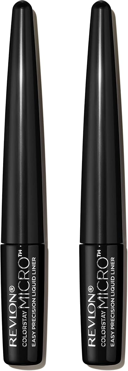 REVLON ColorStay Micro Easy Precision Delineador líquido, 301 Blackout, paquete de 2 | Delineador de ojos líquido resistente al agua con micropunta de fieltro para trazar líneas fáciles y precisas. Color duradero y resistente a las manchas.