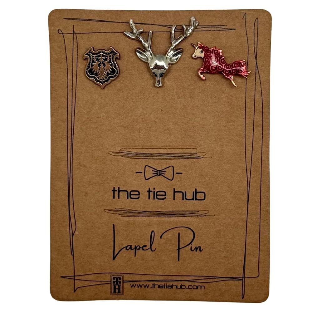 the tie hub Red Horse and Stag Brooch (Set of 3) for Men-picture-11