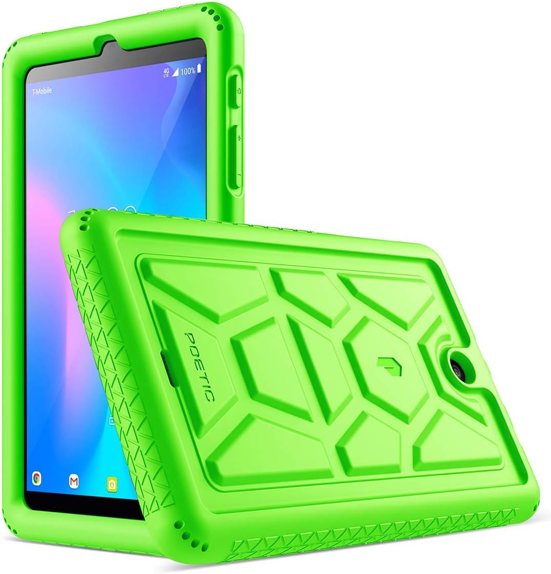 Poetic TurtleSkin Series Designed for Alcatel Joy Tab 8 Tablet case, Alcatel 3T 8 Tablet Case, Heavy Duty Shockproof Kids Friendly Silicone Case Cover, Green