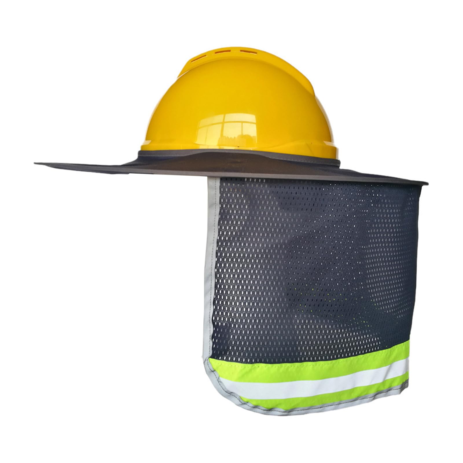Wide SunShade Neck Shield For HardHat Construction Helmets Sunshade High Visibility Reflective Mesh Reflective Hard Hats Sun Shade