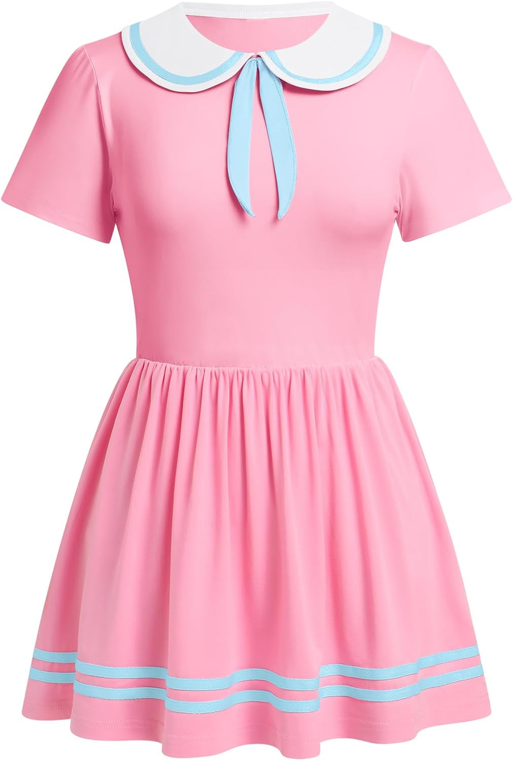 ABAFIP Women's One Piece Bodysuit Pajamas Romper Cute Short Sleeve Doll Collar Pjs Nightwear Rompers Dress