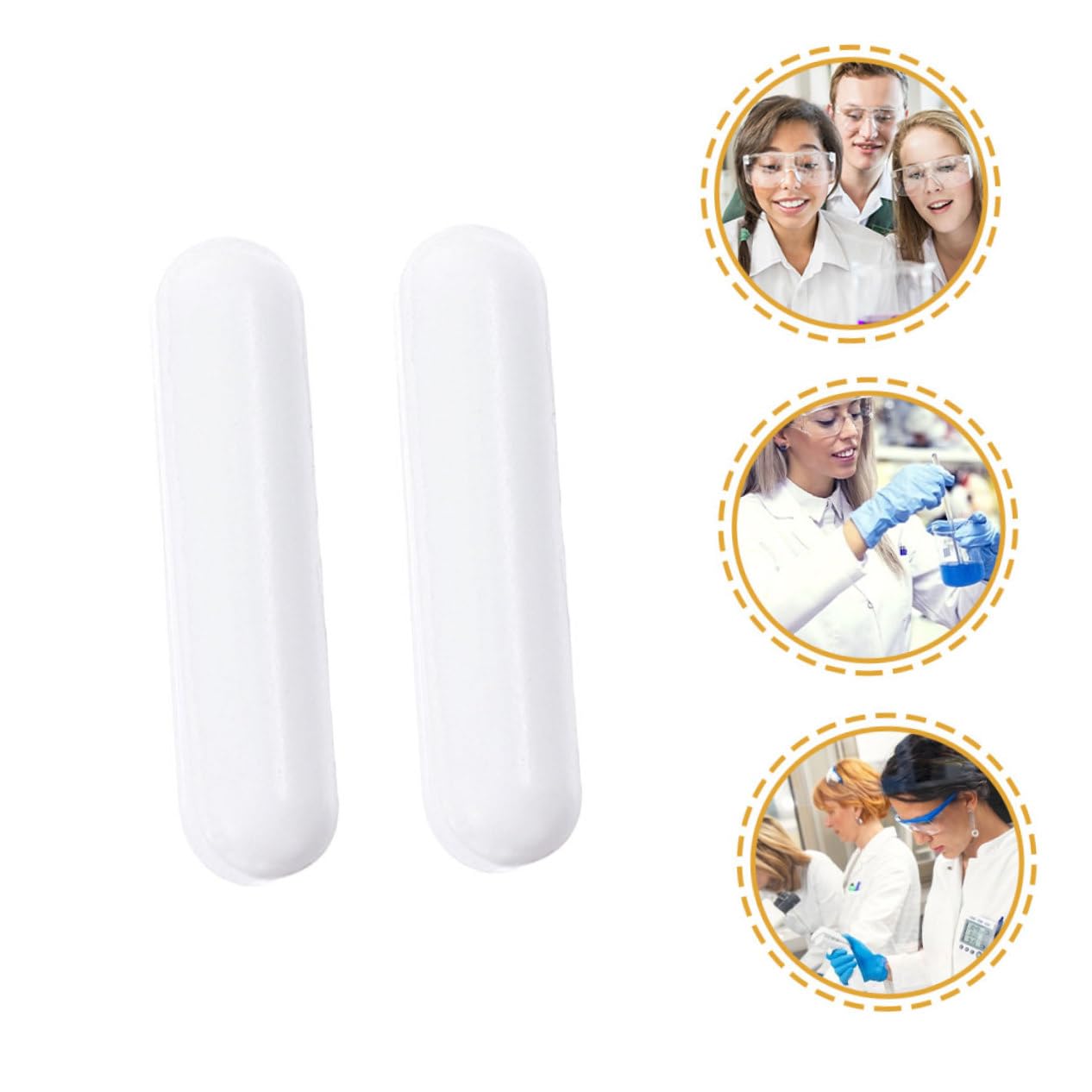 ULTECHNOVO 48piezas Agitador Magnético De Barra De Ptfe Para Laboratorio Herramienta De Mezcla De Alta Temperatura Para Solventes y Reactivos Barra Cilíndrica De Agitación Magnética