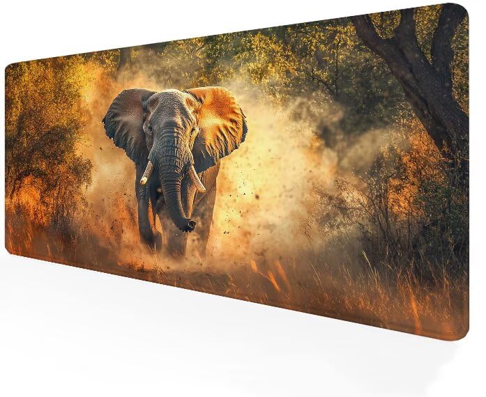 Tapis souris jaune bords cousus friction modérée pour grand bureau gamer
