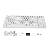 Bezprzewodowa Klawiatura do Gier, Klawiatura Mechaniczna z Niebieskim Podświetleniem RGB, 87 Klawiszy Klawiatura do Gier, 2.4G 3.0 5.0 Typ C Przewodowy do Laptopa PC