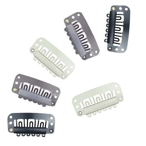 Miniatura 2 de Rose bud Rosebud - 50 pinzas para peluca de 1.260 in, pinzas para extensiones de cabello, herramientas de extensión en forma de U, 6 dientes,