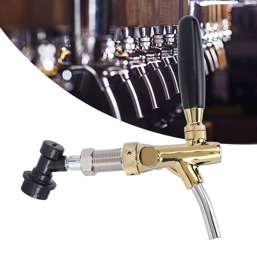 Bierfassspender Einstellbarer Bierhahn aus Edelstahl mit Kugelverschluss für Homebrew-Fassweingetränke