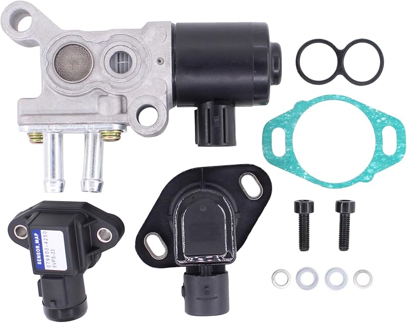 Kit de válvula IAC, sensor TPS e sensor MAP MOTOKU para Honda e Acura – 3 peças
