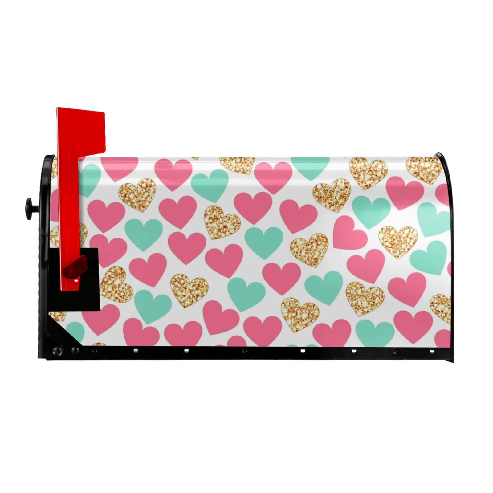 Couverture magnétique boîte aux lettres étanche motif cœur jardin