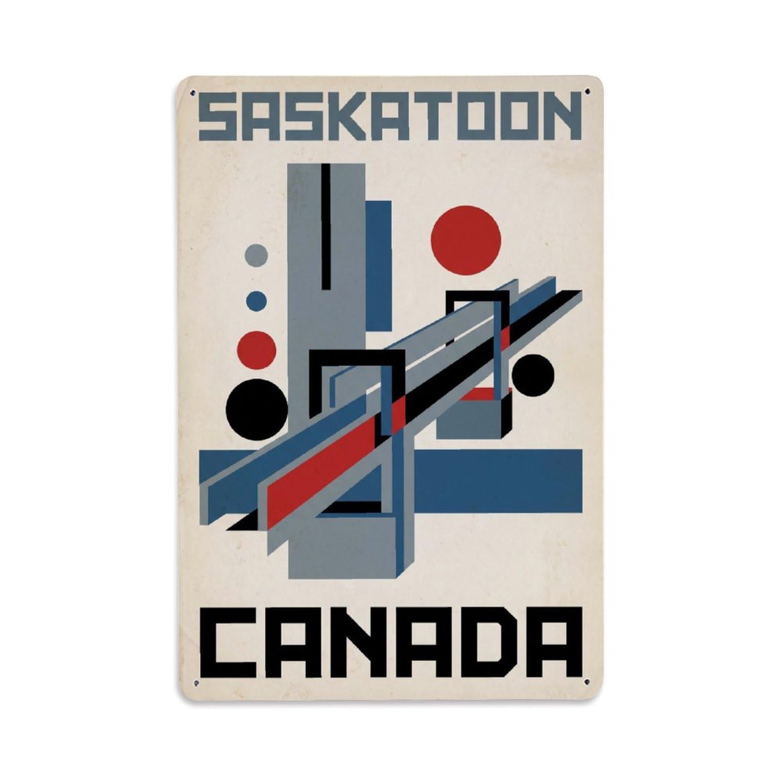 Xanthor Style Travel Vintage Canada Saskatoon Metal Tin Sign
