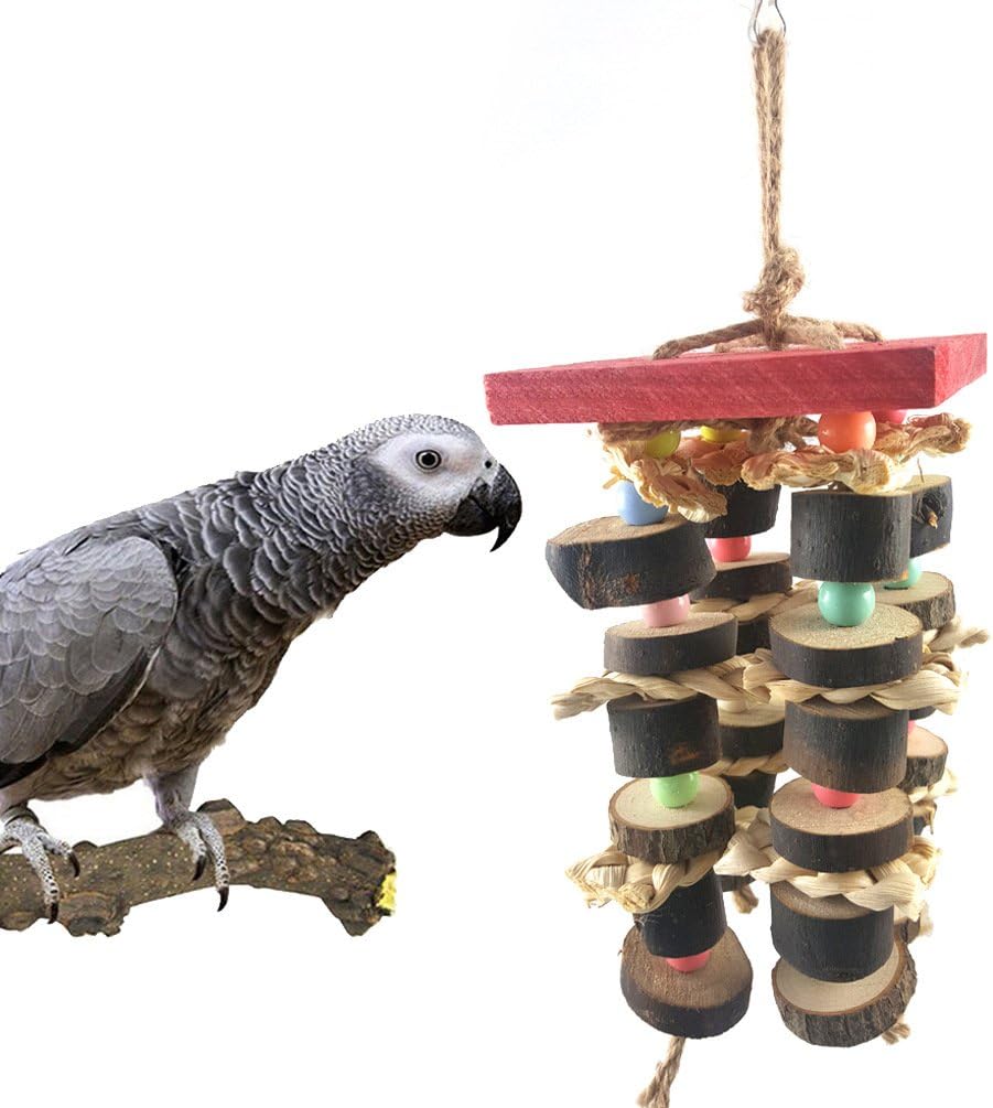 Parrot Toys,Bird Toy Parrot Cage Toys,Bird Swing Toys with Colorful Wood Beads,Bird Cages Chew Toy for Parrot,Small Parakeet Cages Decorative Accessories (Bird Toy)