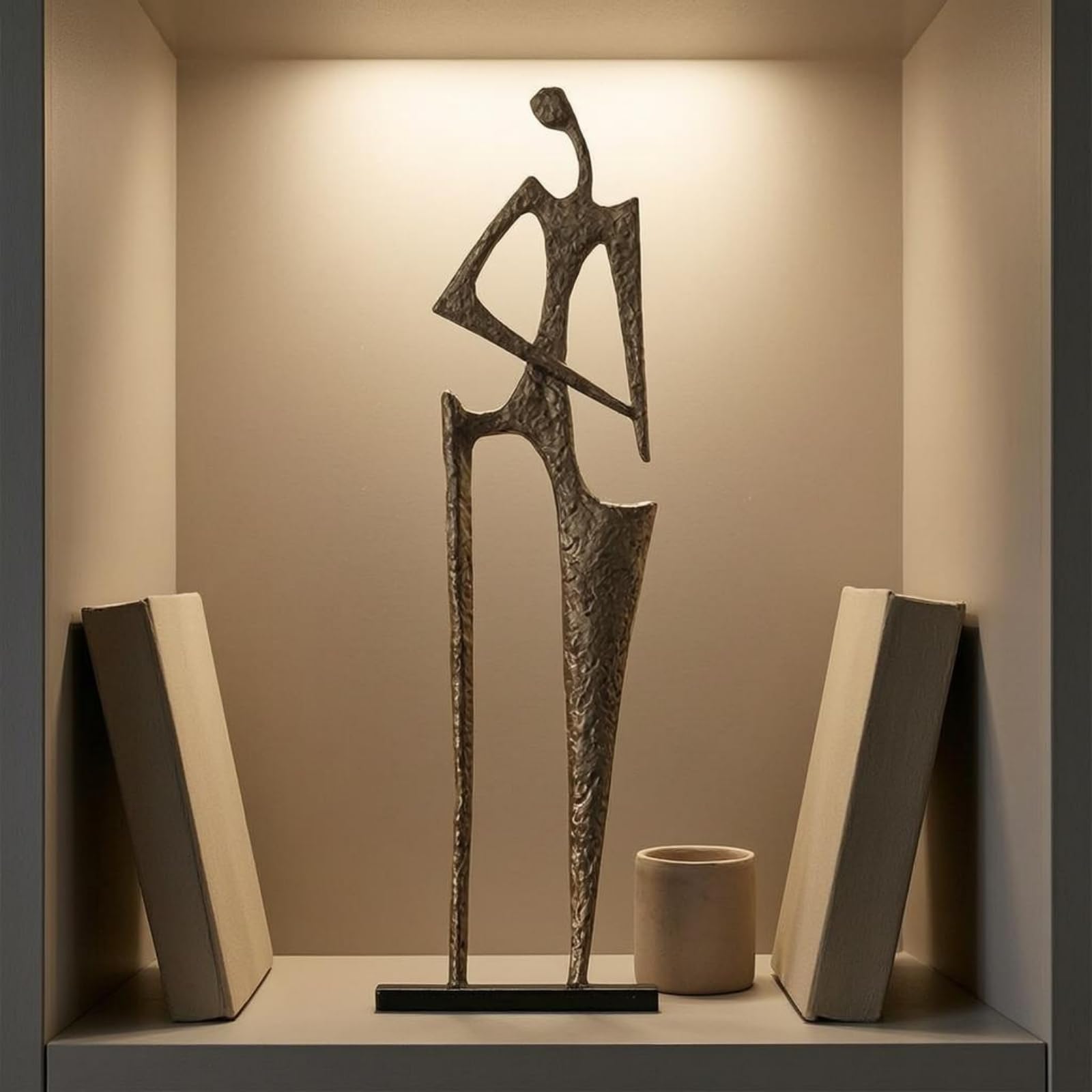 Figura Metal Elegante Escultura Metal Creativo Estatua corativa para Coleccionistas, Recibidor