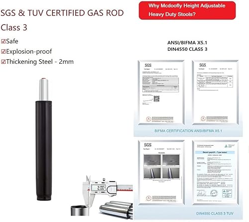 Miniatura 7 de Taburetes de alta resistencia ajustables en altura con deslizadores de campana para el hogar, bar, cocina, oficina, tienda, tatuaje, tecnología de