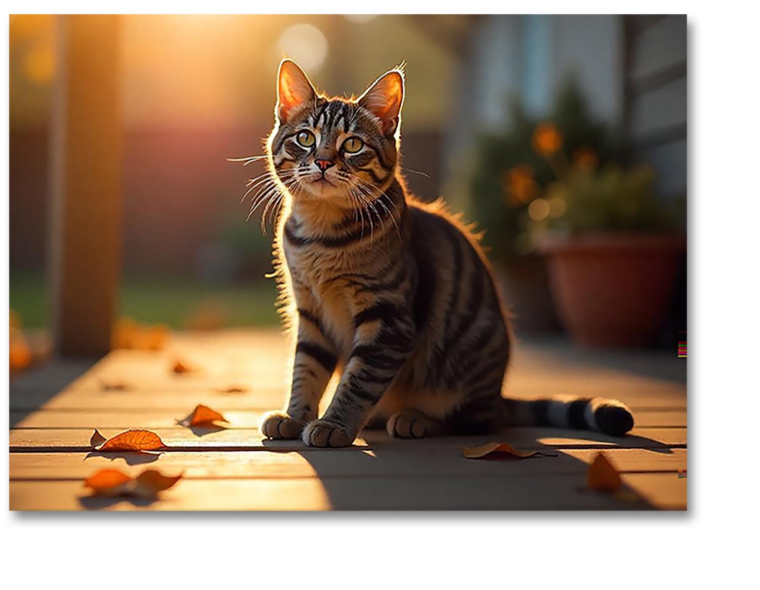 Small World Greetings Sunlit Lot de 24 cartes de photographie de chat – Intérieur vierge avec enveloppes blanches – Format A2 14 x 10,8 cm – Parfait pour les amoureux des chats, les anniversaires, les