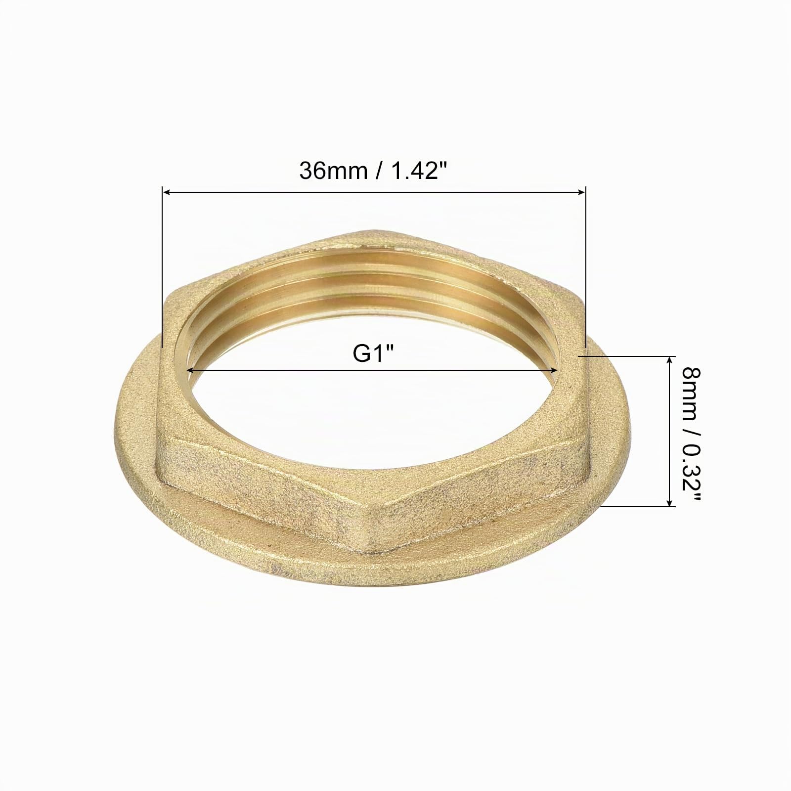 QUARKZMAN G1 Pipe Dado Esagonale di Bloccaggio Flangia Montaggio Dado Sottile Fissaggio Filettato Femmina Controdado for Plumbing, Brass 1pz