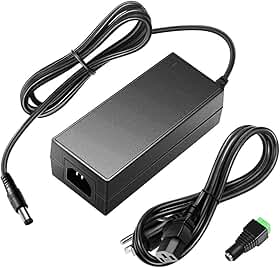 SHNITPWR Adaptador de fonte de alimentação 12V 5A 60W Conversor CC CA 100V~240V a 12 Volts 5 Amp Transformador 5,5x2,5 mm Plug para 5050 3528 LED Strip Light Impressora 3D LED Driver CCTV Security System LCD Monitor