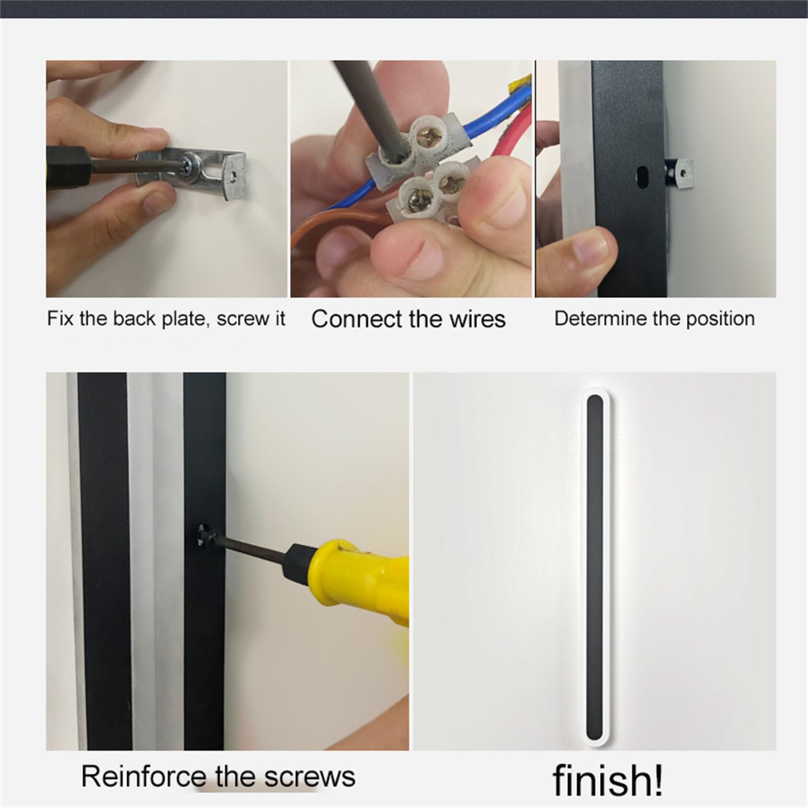 Exteriores Lampara de Pared LED Interior Aplique de Pared IP65 Impermeable Iluminación de Pared Moderno Largo Tira Lámpara de Pared Acrílico Aluminio Cerca Porche Pared Patio (Luz Cálida,120cm 68w)