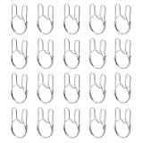 Hanger Clips, Stainless Steel Windproof Hooks,JruiZhp 20Pcs Coat Hooks Metal Windproof Rings for Clothes Hangers, Buckle Positioning Double Loop Clothes Rail Hooks,Towel Hooks