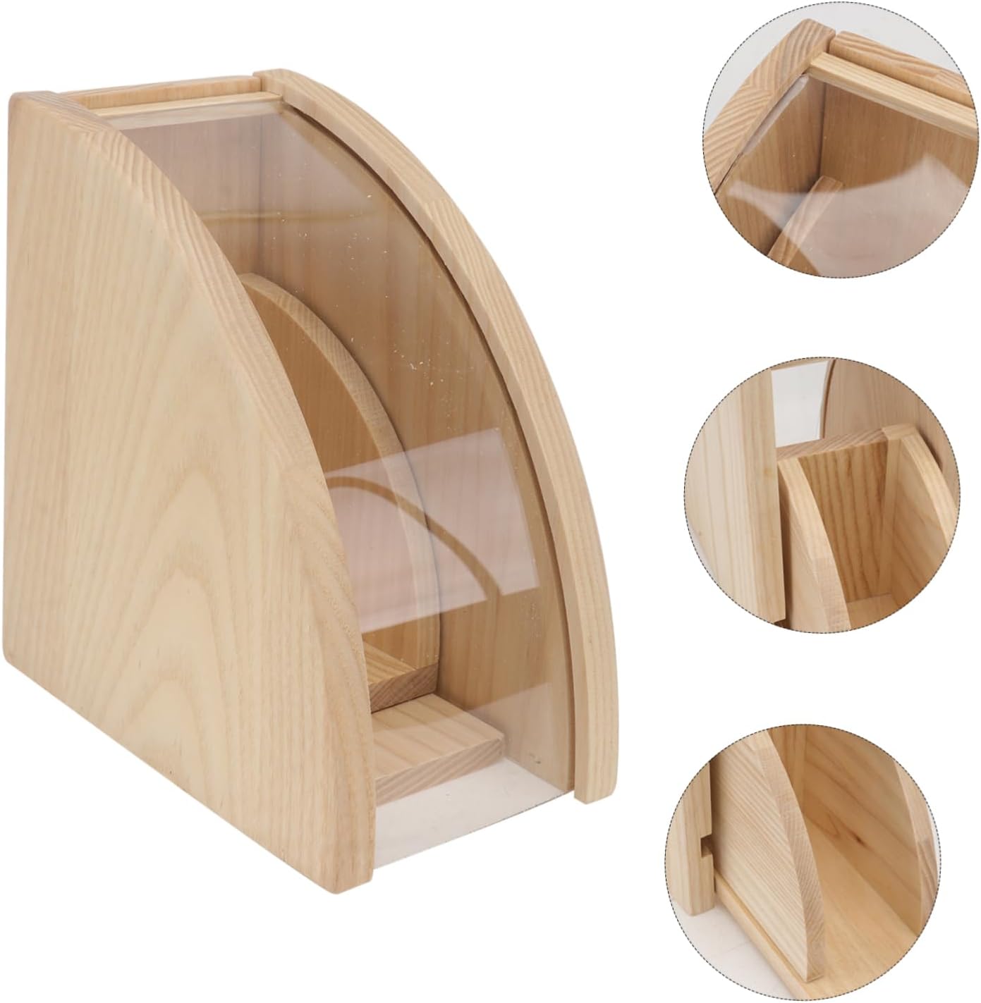 Natural Coffee Filter Paper Holder Design for Home Office Storage Easy Open Clamshell Organizer Keeps Filters Clean Tidy