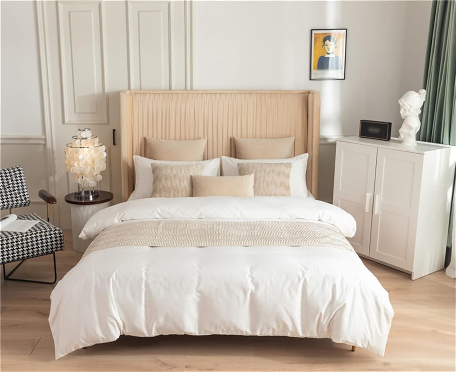 Bed Runner Solid Quilted Fleece Bed Throws for Foot of Bed Bedding Scarf Protection for Bedroom Hotel Twin/Twin XL Beige