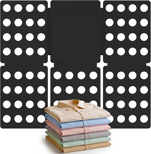 Shirt Folder Mini Clothes Folding Board for T-Shirts and Laundry | Durable Plastic Folding Tool, Neat Organization, Easy Fold for Travel or Home, Laundry Liners