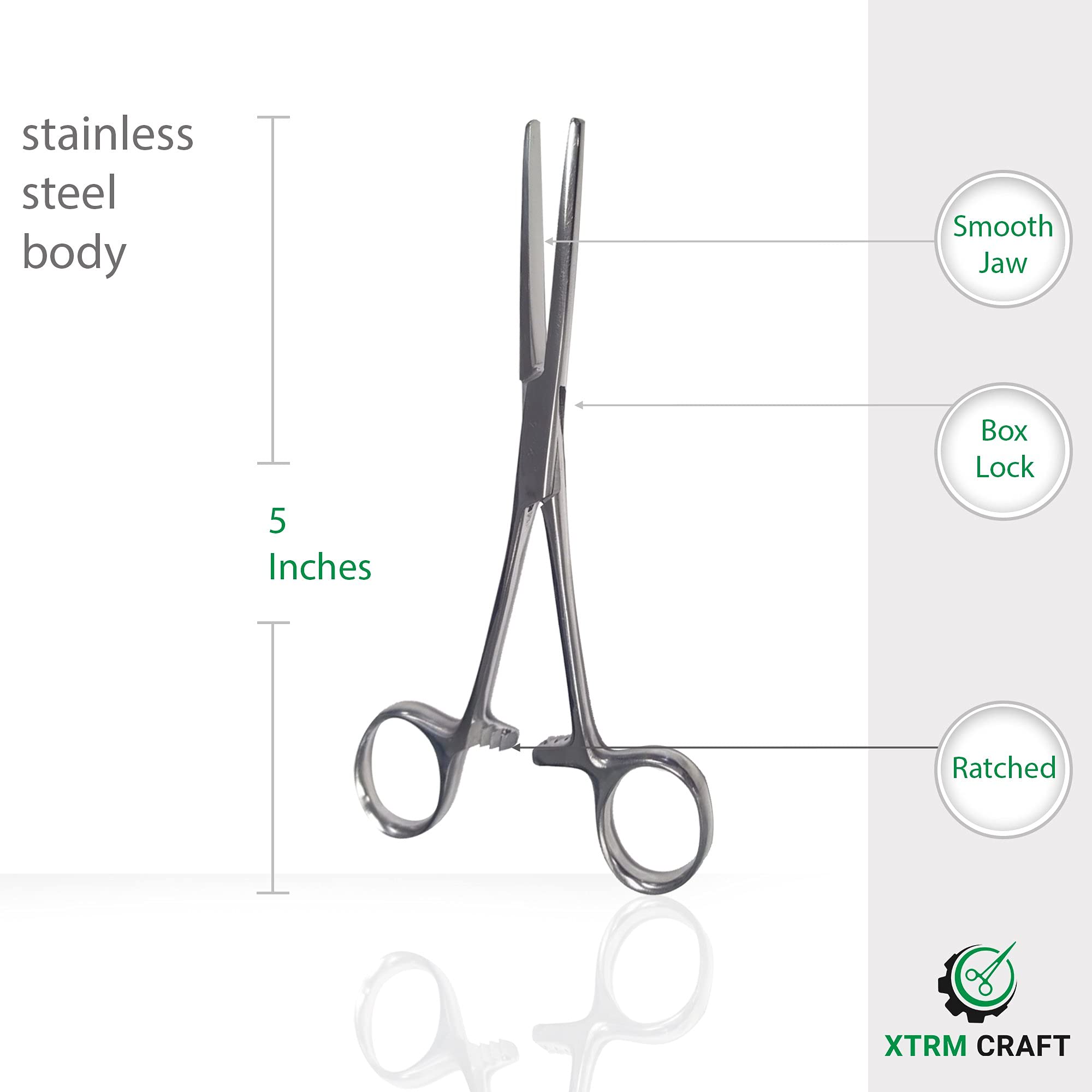 Smooth Hemostat Forceps - Stainless Steel Grip -4
