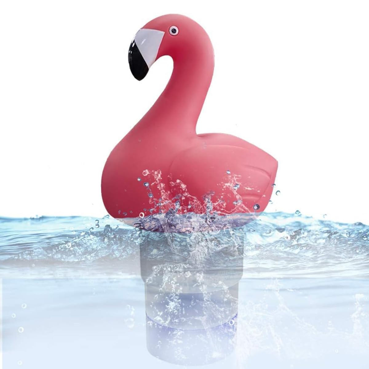 Floating Chlorine Dispenser Swimming Pool Spa Hot Tubs Chemical Dispenser Adjustable Floating Tablet Chlorine Holds 3 Inch Chemical Tablets (Flamingo)