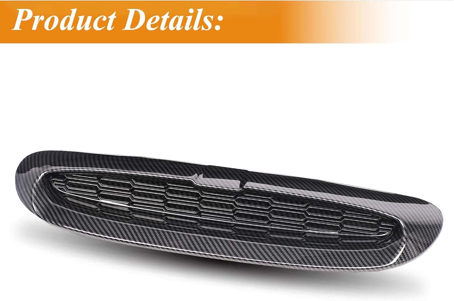 Front Air Hood Bonnet Scoop Vent Compatible with 2014-2024 BMW Mini Cooper S JCW F54 F55 F56 F57 Bonnet Air Flow Intake Scoop Cover, Carbon Fiber Look Replacement for 51137376052