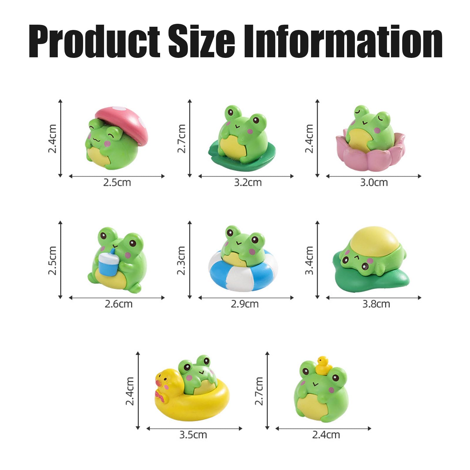 8 Piezas Mini Figuras De Rana De Resina Pequeños Animales En Miniatura para Esconder En Jardines Estatuas De Ranas para Micro Hadas Accesorios De Paisajismo