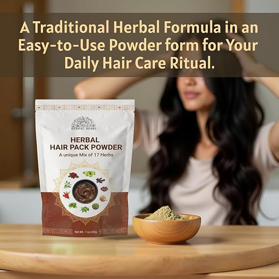Herbal Mix Powder Made with 17 Traditional Herbal Oil Mix for Thick, Long Hair Growth & Care (7 oz)