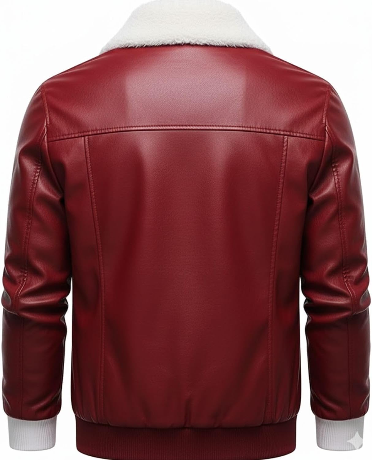Men’s Faux Leather Vintage Bomber Jacket with Fur Collar Biker Jackets Aviator Winter Coats