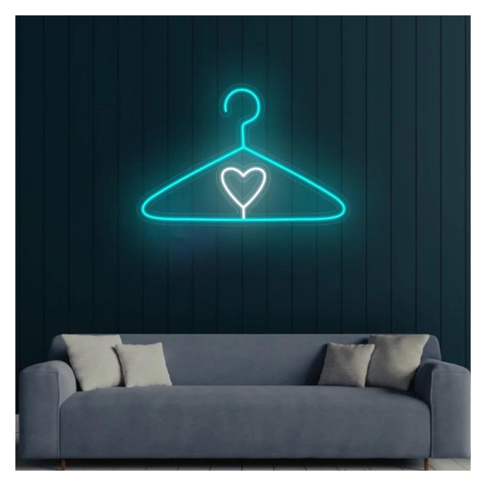LEMST Signs Lamp Hanger Neon Sign USB Powered Adjustable Brightness Heart Neon Lights, for Store Wall Decoration 25cmx30cm(F)