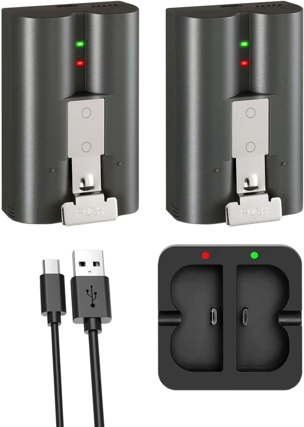 2-Pack Ring Battery with Charger Station for Ring-Doorbell Camera 2/3/4, Video Doorbell 3 Plus, Rechargeable Upgrade Replacement Battery for Spotlight Camera, Stick Up Cam 2nd & 3rd Gen.