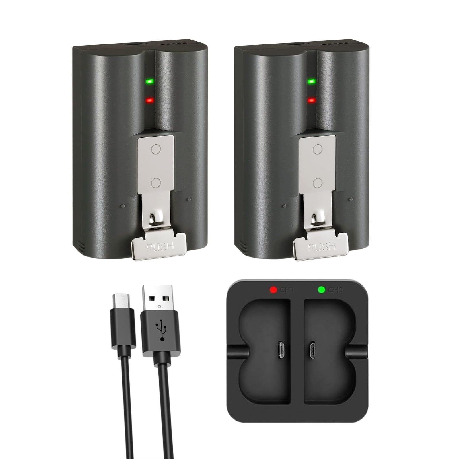 Confezione da 2 pacchi batteria da 6800mAh a ricarica rapida di Ring, batteria V4 e stazione di ricarica per telecamera Ring, batteria di ricambio per Ring Video Doorbell 2/3/4/3 Plus, Stick Up Cam (2