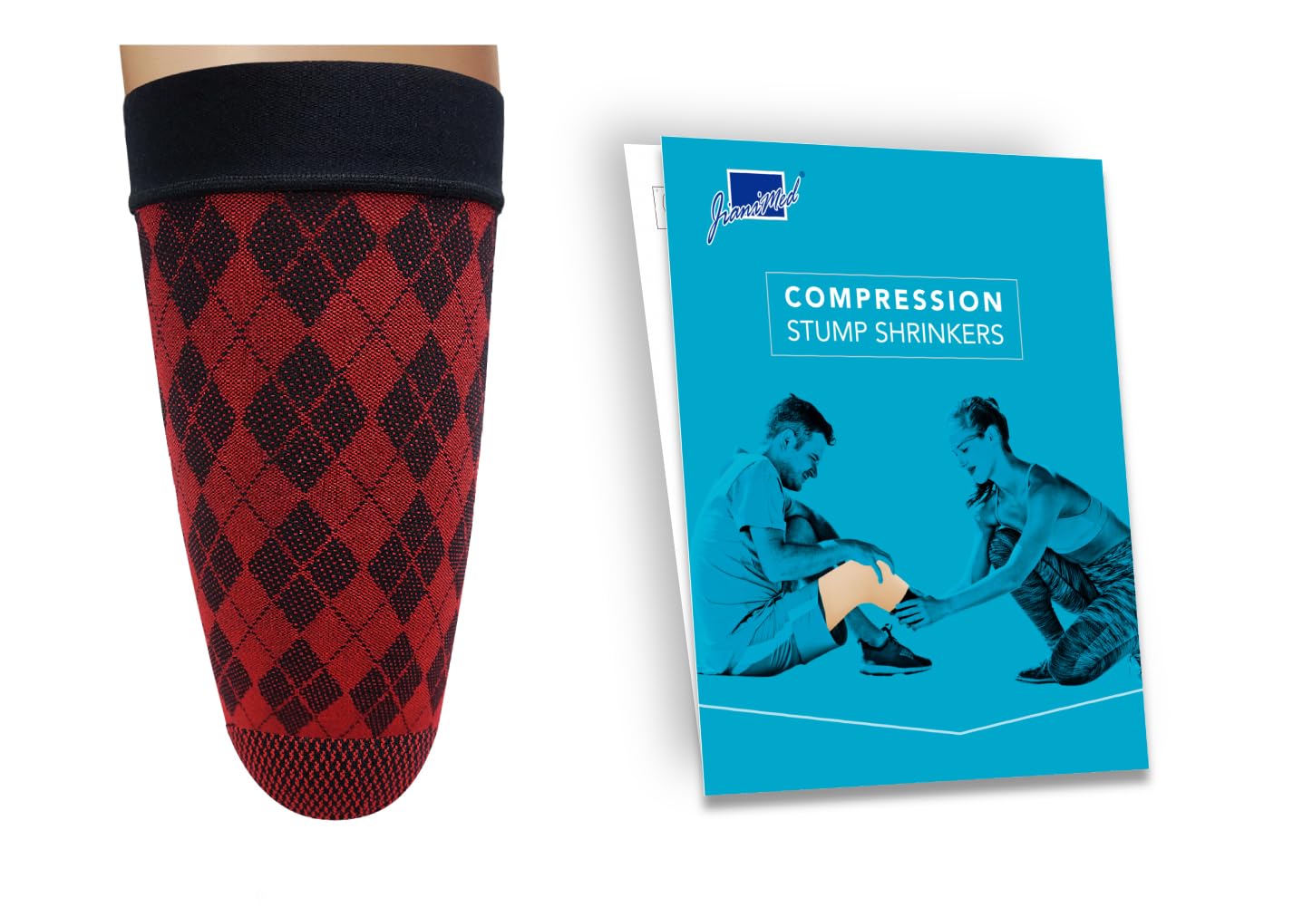Prótesis reductoras de muñón - Por encima de la rodilla, 35cm, compresión, 20-30, calcetines para amputados, patrón de tartán, excelencia de Taiwán