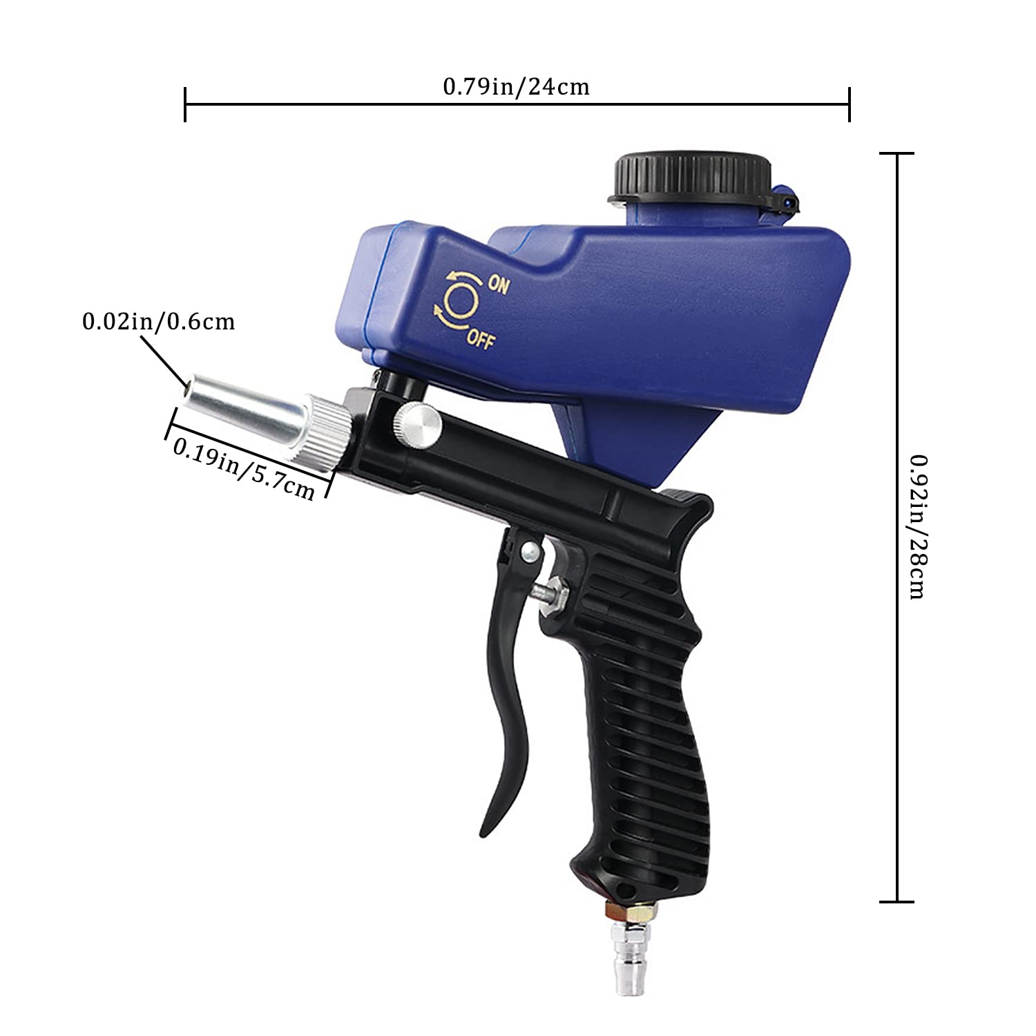 YUEWO Sand Blaster Gun Kit, Portable Abrasive Hand Held Sand Blaster, Small Power Sand Blaster, Air Sandblasting Gun for Removing Rust, Paint, Grease and More