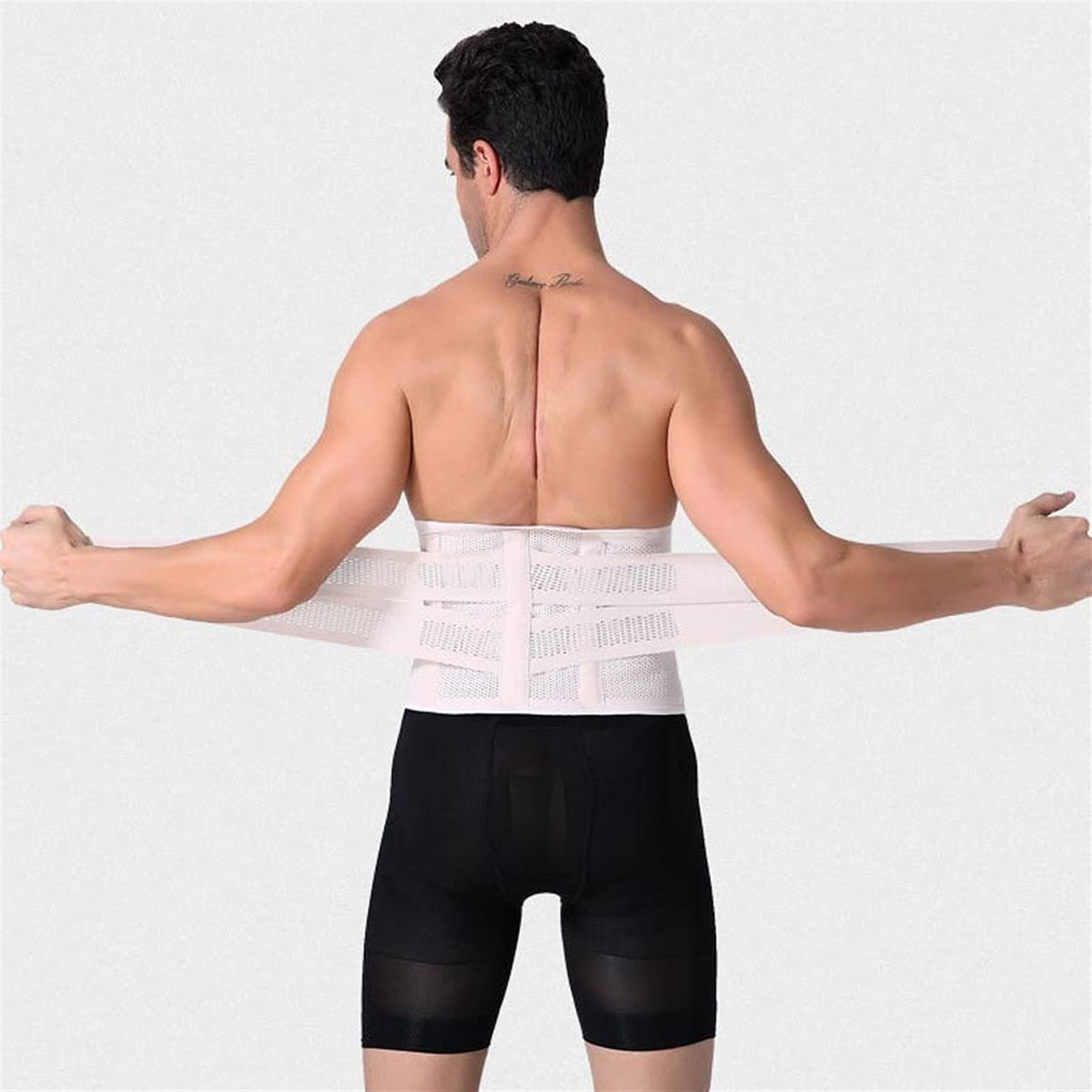 Lumbar Back Brace Correas traseras ajustables dobles para el cinturón de soporte del núcleo inferior Alivio del dolor de la cintura Compresión extra transpirable Se adapta a hombres y mujere